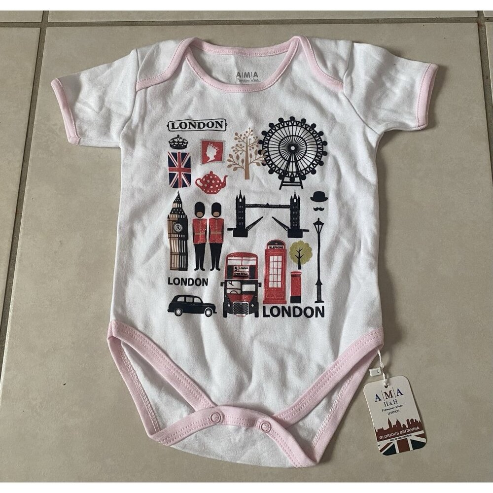 3/$15 SALE - NWT London England UK Britannia Baby Bodysuit Size 9-12 Months